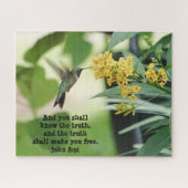Hummingbird, mit Verse (John 8:32) Puzzle (Horizontal)