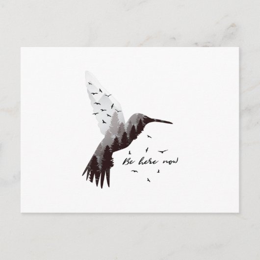 Hummingbird mit Wald Postkarte (Vorderseite)