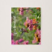 Hummingbird mit Zinnia-Blume Puzzle (Vertikal)