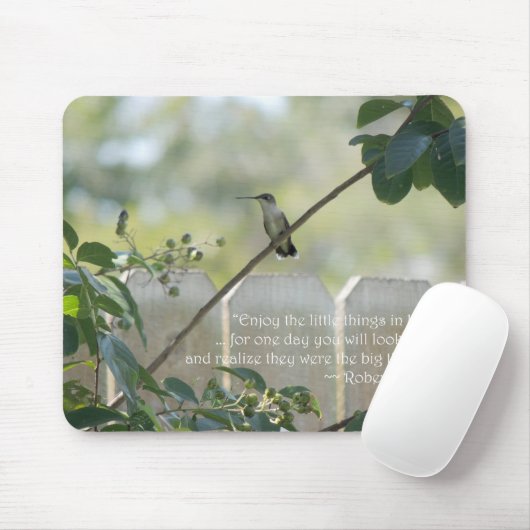Hummingbird mit Zitat "Kleine Dinge" Mousepad (Mit Mouse)