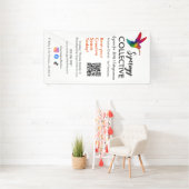Hummingbird Modern Business Logo QR Code Banner (Insitu)