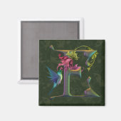 Hummingbird Monogram E Magnet (Vorderseite/Rückseite)