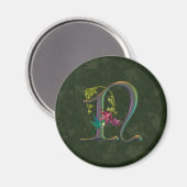 Hummingbird Monogram N Magnet (Vorderseite/Rückseite)