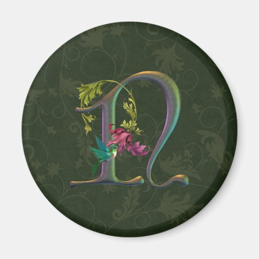 Hummingbird Monogram N Magnet (Vorne)