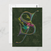 Hummingbird Monogram S Postkarte (Vorne/Hinten)