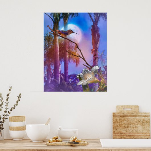 HUMMINGBIRD MOONLIGHT OASIS POSTER (Küche)