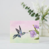 Hummingbird "Morning Gloriage" - Vogelgeschichte Postkarte (Stehend Vorderseite)