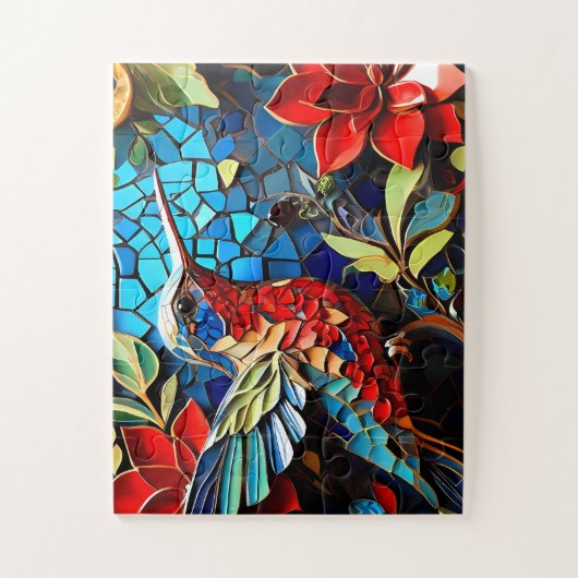 Hummingbird Mosaic Design Jigsaw Puzzle (Vertikal)