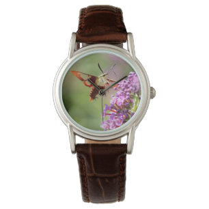Hummingbird Moth on Butterfly Bush Armbanduhr