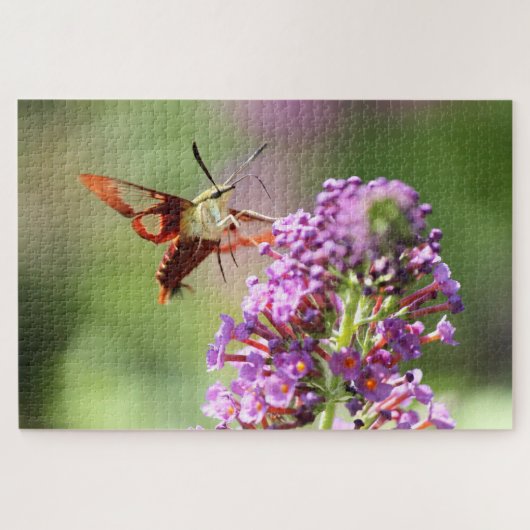 Hummingbird Moth on Butterfly Bush Puzzle (Horizontal)