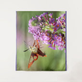Hummingbird Moth on Butterfly Bush Wandteppich (Vorderseite)