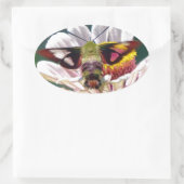 Hummingbird Moth Ovaler Aufkleber (Tasche)