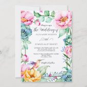 Hummingbird Motif Wedding Einladung (Vorderseite)