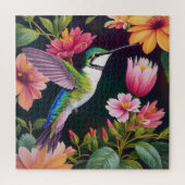 Hummingbird Multicolor Floral Puzzle (Vertikal)