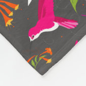 Hummingbird Muster Pink Grau Tropical Print Fleecedecke (Ecke)