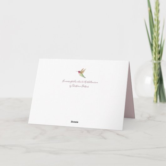 Hummingbird-Muttertags-Karte Karte (Rückseite)
