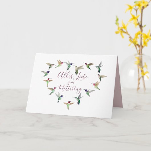 Hummingbird-Muttertags-Karte Karte (Gelbe Blume)