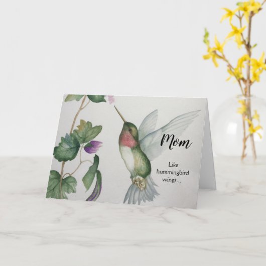 Hummingbird Muttertagskarte Karte (Gelbe Blume)