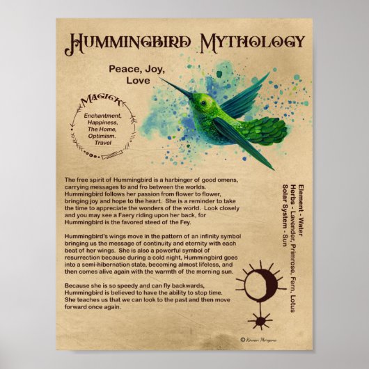 HUMMINGBIRD MYTHOLOGY POSTER (Vorne)