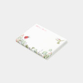 Hummingbird Nature Garden Ladybug Meadow Monogram Post-it Klebezettel (angewinkelt)