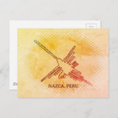 Hummingbird Nazca Geoglyph, Peru Postkarte (Vorne/Hinten)