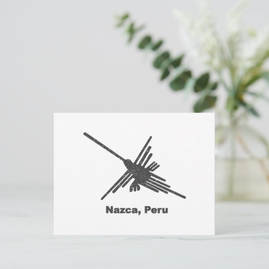 Hummingbird Nazca, Peru Old Print Style Postkarte (Stehend Vorderseite)