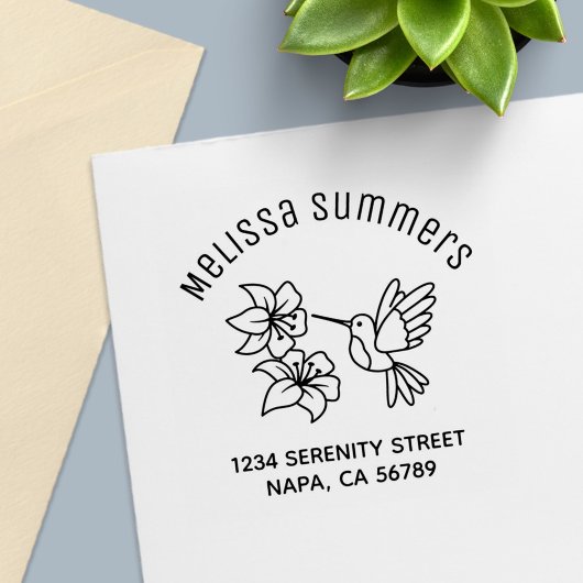 Hummingbird near Flowers Arch Address Permastempel