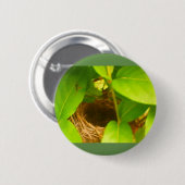 Hummingbird Nest Nestled in Honeysuckles Button (Vorne & Hinten)