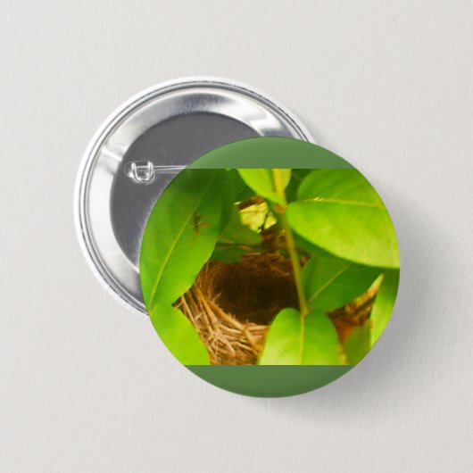 Hummingbird Nest Nestled in Honeysuckles Button (Vorne & Hinten)