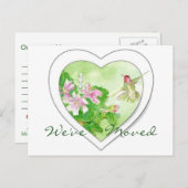 Hummingbird New Address, New Zuhause Postcard Ankündigungspostkarte (Vorne/Hinten)