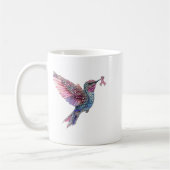 Hummingbird Nk Ribbon Brustkrebs Bewusstsein Kaffeetasse (Links)