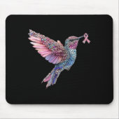 Hummingbird Nk Ribbon Brustkrebs Bewusstsein Mousepad (Vorne)