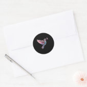 Hummingbird Nk Ribbon Brustkrebs Bewusstsein Runder Aufkleber (Umschlag)
