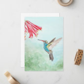 Hummingbird Note Card Mitteilungskarte (Vorderseite/Rückseite Beispiel)