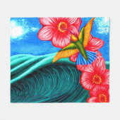 Hummingbird Ocean Fleecedecke (Vorderseite (Horizontal))
