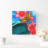 Hummingbird Ocean Quadratische Wanduhr (Zuhause)