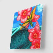 Hummingbird Ocean Quadratische Wanduhr (Winkel)