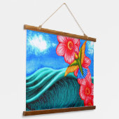 Hummingbird Ocean Wandteppich Mit Holzrahmen (Gewinkelt)