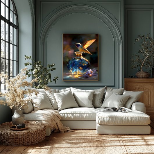 Hummingbird of Light - Enchanted Blue Perfume Leinwanddruck