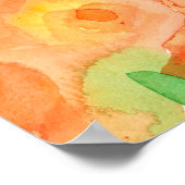 Hummingbird Orange Hollyhocks Blume Poster (Ecke)