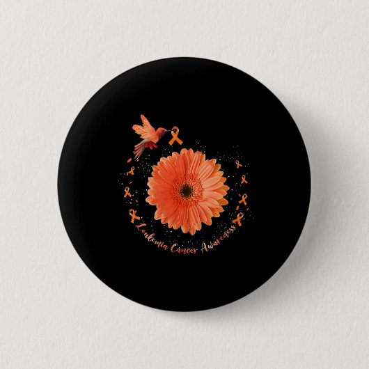 Hummingbird Orange Sonnenblumen Leukämie Tumorware Button (Vorderseite)