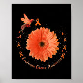 Hummingbird Orange Sonnenblumen Leukämie Tumorware Poster (Vorne)