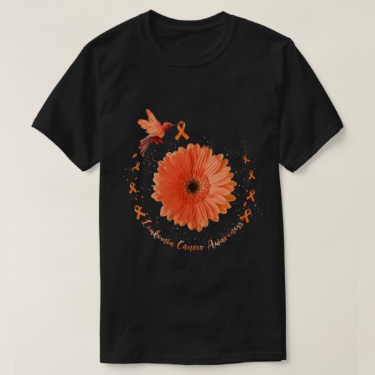 Hummingbird Orange Sonnenblumen Leukämie Tumorware T-Shirt (Design vorne)