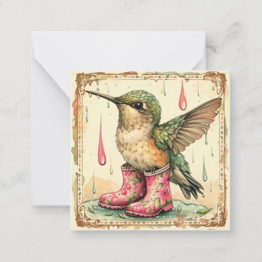 Hummingbird Orchestra in Rain: Senden Sie eine Mel Mitteilungskarte (Vorderseite)