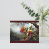 Hummingbird Orchids Gemälde Postkarte (Stehend Vorderseite)