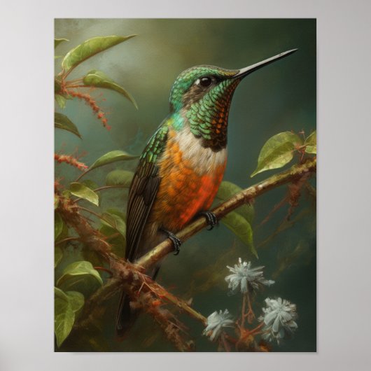 Hummingbird Painting Art Print Poster (Vorne)