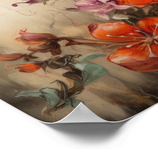 Hummingbird Painting Art Print Poster (Ecke)