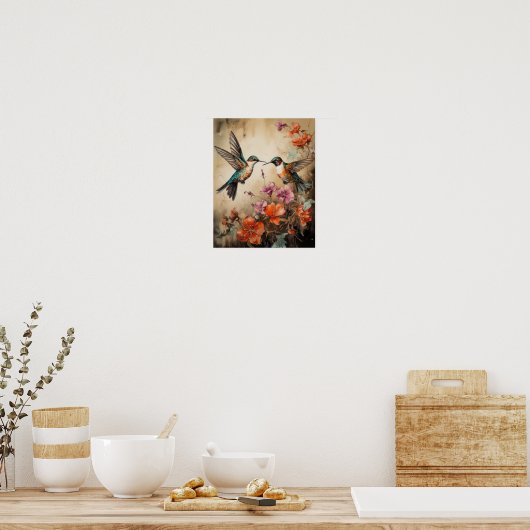 Hummingbird Painting Art Print Poster (Küche)