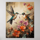 Hummingbird Painting Art Print Poster (Vorne)