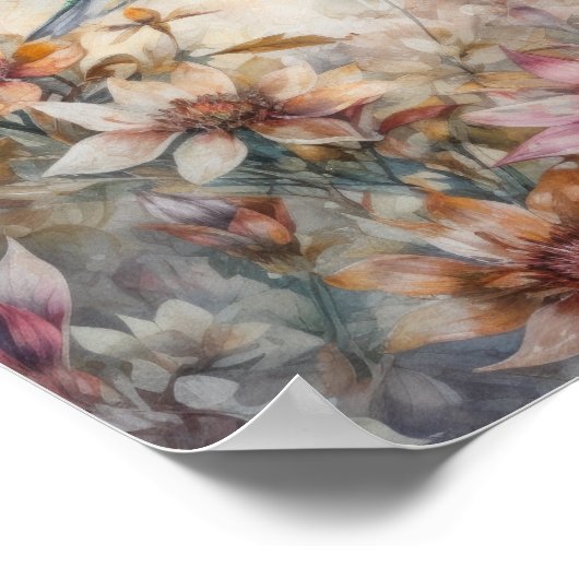 Hummingbird Painting Art Print Poster (Ecke)